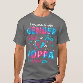 Funny Pink Or Blue Poppa Loves You Gender Reveal C T-Shirt
