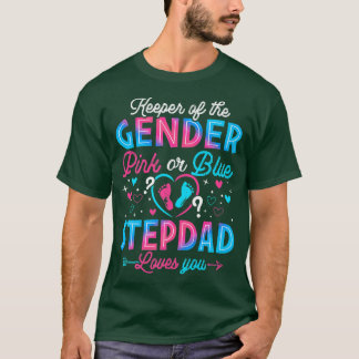 Funny Pink Or Blue Stepdad Loves You Gender Reveal T-Shirt