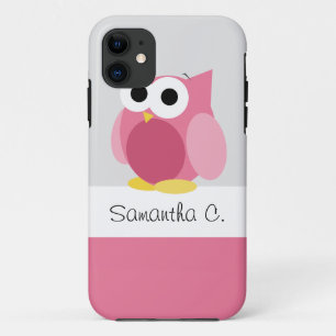 Funny Pink Owl - Personalised iPhone 5 Case