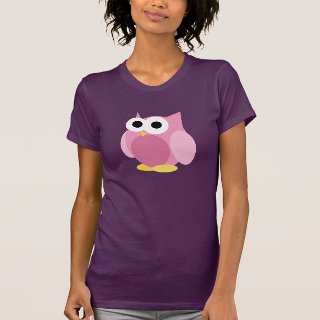 Funny Pink Owl T-Shirt (Front)