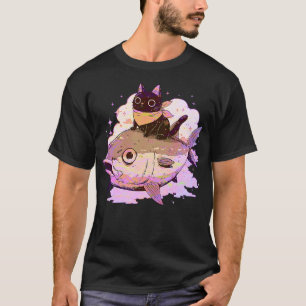 Funny Pink Pastel Goth Aesthetic Tuna Fish Neko Ka T-Shirt