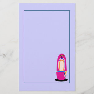 Funny Pink Penguin Cartoon Stationery