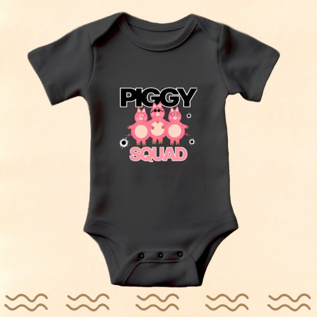 Funny pink piggy squad baby bodysuit (Creator Uploaded)