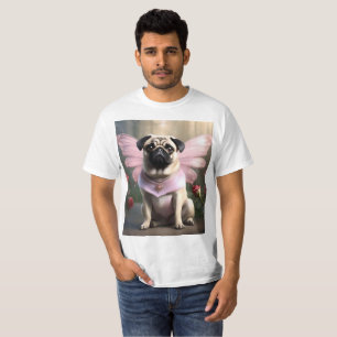 Funny Pink Pug Fairy, T-Shirt