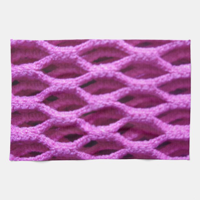 Funny Pink Purple Crochet Look Towel (Horizontal)
