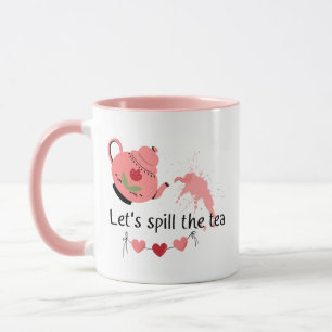 Funny Pink Teapot Cute Gossip Girl Coffee Mug