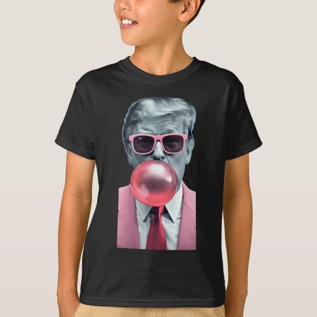 Funny Pink Trump Bubble Gum Yum Tee  (Front)