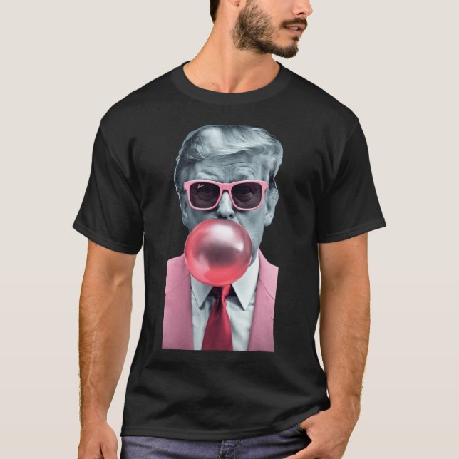 Funny Pink Trump Bubble Gum Yum Tee  (Front)
