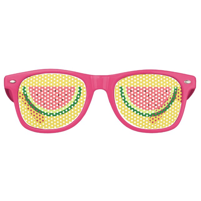 Funny pink watermelon fruit party shades glasses (Front)