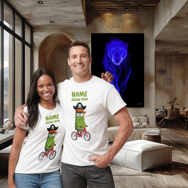 Funny Pirate Cactus Biking Team | Customisable T-Shirt (Creator Uploaded)