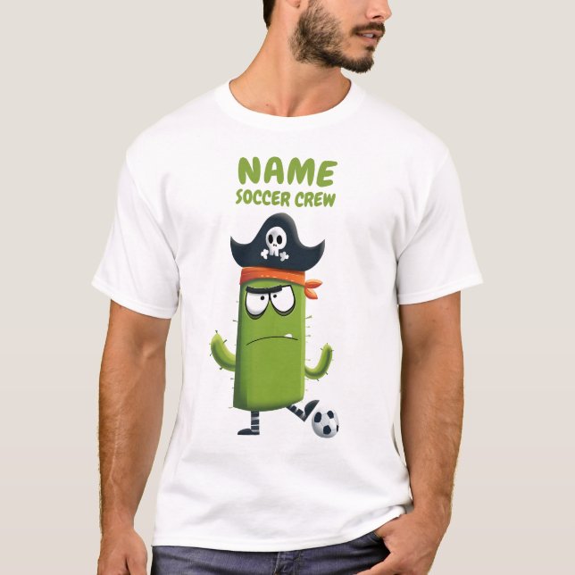 Funny Pirate Cactus Soccer Crew | Custom Sports T-Shirt (Front)