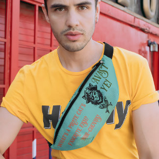 Funny Pirate Cat/Crossed Fish Bone Retro Style Bum Bags