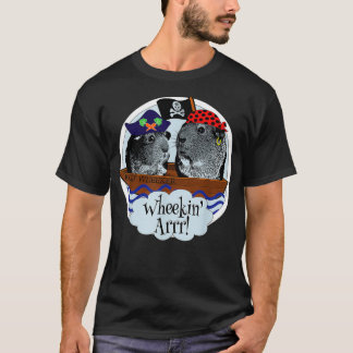 Funny Pirate Cute Guinea Pigs Wheek Squad Saying C T-Shirt