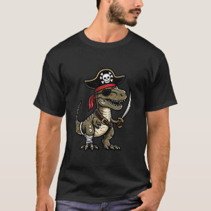 Funny Pirate Dinosaur T Rex Halloween Costume Tric T-Shirt