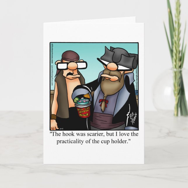 Funny Pirate Humour Blank Greeting Card (Front)