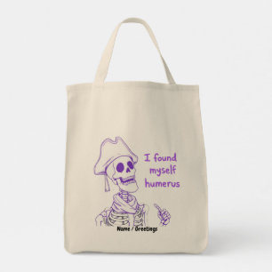 Funny Pirate Skeleton Humerus Bone Pun Art Tote Bag