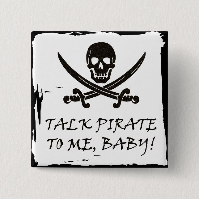 Funny Pirate Talk Button (Front)