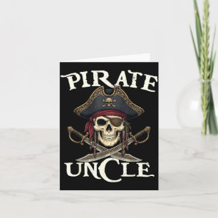 Funny pirate uncle skull family matching costume card