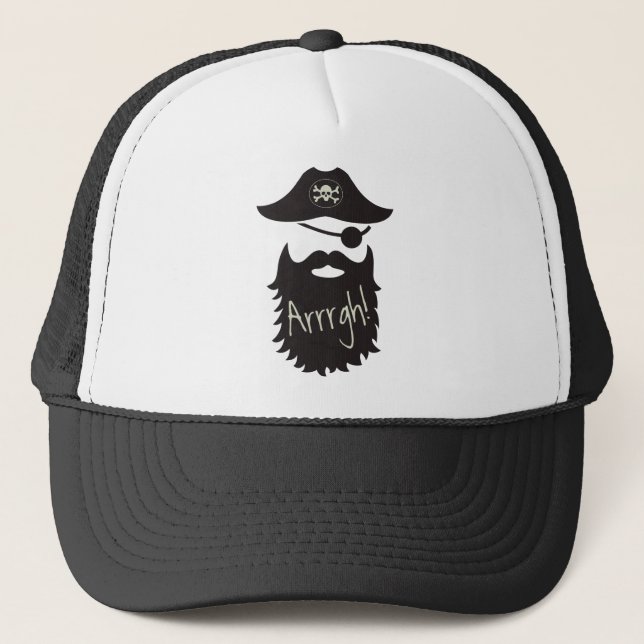 Funny Pirate with Eyepatch Arrrgh! Trucker Hat (Front)