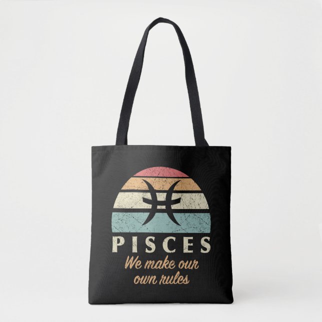 Funny Pisces Zodiac Rules Tote Bag (Front)