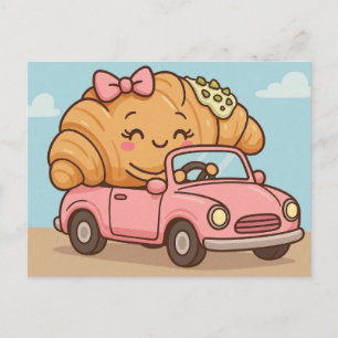 Funny pistachio croissant  postcard