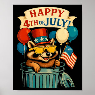 Funny Piston Muscle Car Mechanic 4th Of July Proud Poster