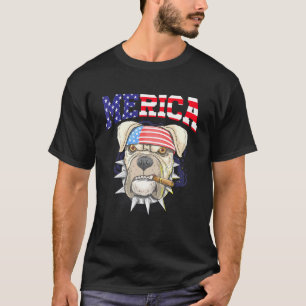 Funny Pit Bull 4th Of July Merica Men American Fla T-Shirt