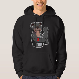 Funny Pit Bull Dog I Love Dad Tattoo Lovers Quotes Hoodie