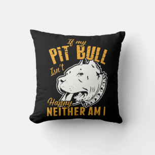 Funny Pit Bull Mum Dad Puppy Dog Pitbull Cushion