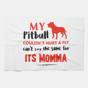 Funny Pit-bull Mummy designs Tea Towel