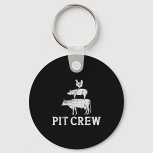 Funny Pit Crew Bbq Grilling Smoking Chicken Pork B Key Ring