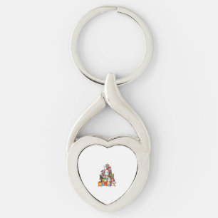 Funny Pitbull Dog Christmas Tree Lights Puppy Dog Key Ring