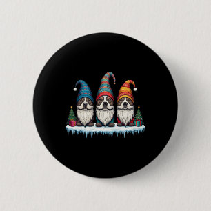 Funny Pitbull Gnomies Christmas Gnome Womens Mens 6 Cm Round Badge