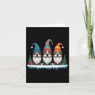 Funny Pitbull Gnomies Christmas Gnome Womens Mens  Card