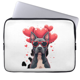 Funny Pitbull Heart Valentines Day Dog Dad Mom Gif Laptop Sleeve