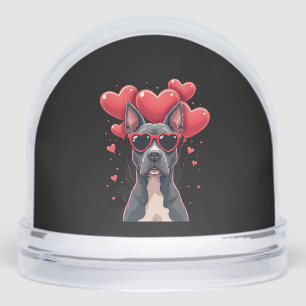 Funny Pitbull Heart Valentines Day Dog Dad Mom Gif Snowglobe