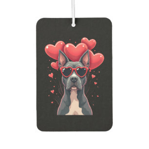 Funny Pitbull Heart Valentines Day Dog Dad Mum Gif Car Air Freshener