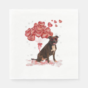 Funny Pitbull Heart Valentines Day Dog Dad Mum Gif Napkin