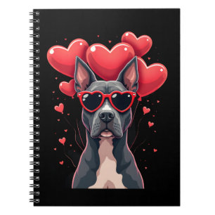 Funny Pitbull Heart Valentines Day Dog Dad Mum Gif Notebook