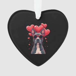 Funny Pitbull Heart Valentines Day Dog Dad Mum Gif Ornament