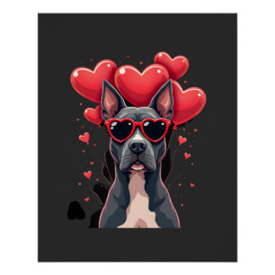 Funny Pitbull Heart Valentines Day Dog Dad Mum Gif Poster