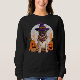 Funny Pitbull Witch Hat Dog Happy Halloween Sweatshirt