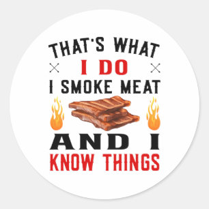 Funny Pitmaster Byrbecue Ribs - I Smoke Meat Bbq G Classic Round Sticker