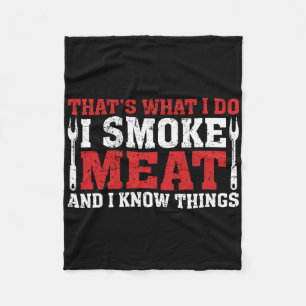 Funny Pitmaster - I Smoke Meat Bbq Smoker Grill Fleece Blanket