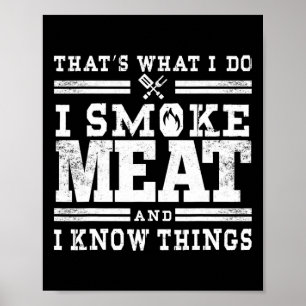 Funny Pitmaster I Smoke Meat Bbq Smoker Grill Gift Poster