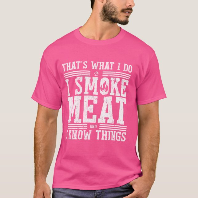 Funny Pitmaster Shirt I Smoke Meat BBQ Smoker Gril (Front)