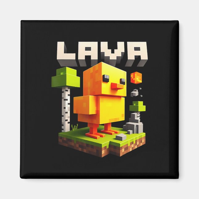 Funny Pixel Chicken Gamer Humour Meme  Magnet (Front)