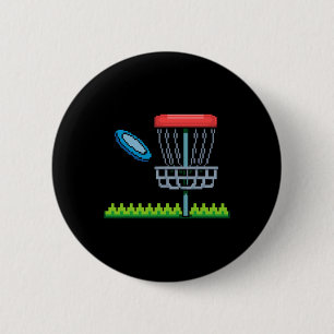 Funny Pixel Disc Golf Tee Player Sket Golfer Golfi 6 Cm Round Badge
