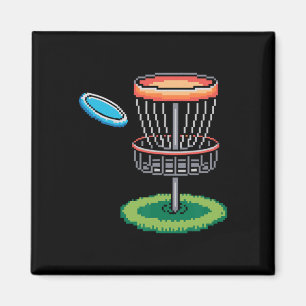 Funny Pixel Disc Golf Tee Player Sket Golfer Golfi Magnet