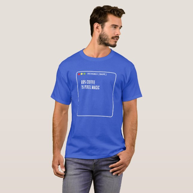 Funny Pixel Magic Graphic - Custom Name T-Shirt (Front Full)